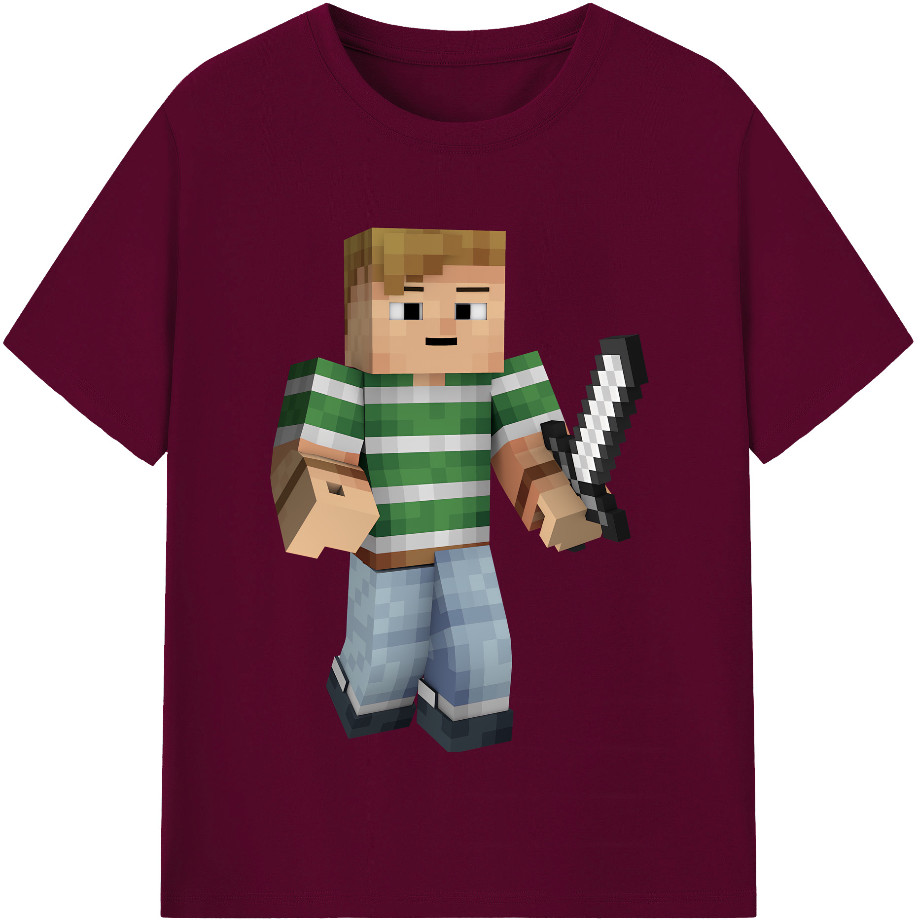 （画像用） マインクラフト ブロックの世界 Minecraft MC Block world レディースカジュアルプリントTシャツ（綿100％）